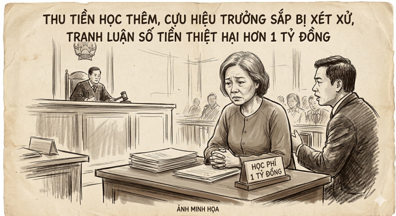 Thu tiền học thêm, cựu hiệu trưởng sắp bị xét xử, tranh luận số tiền thiệt hại hơn 1 tỉ đồng